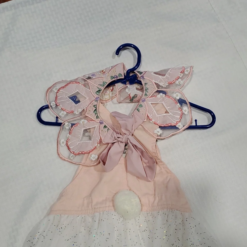 Vtg OshKosh B'gosh Peach pink white Vestbak Dress
